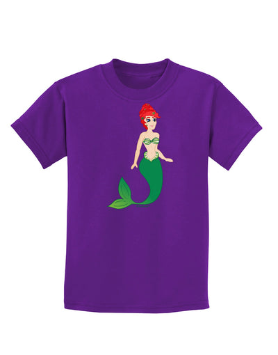 Mermaid Design - Green Childrens Dark T-Shirt-Childrens T-Shirt-TooLoud-Purple-X-Small-Davson Sales