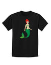 Mermaid Design - Green Childrens Dark T-Shirt-Childrens T-Shirt-TooLoud-Black-X-Small-Davson Sales