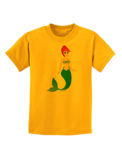 Mermaid Design - Green Childrens T-Shirt-Childrens T-Shirt-TooLoud-Gold-X-Small-Davson Sales