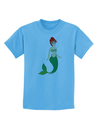 Mermaid Design - Green Childrens T-Shirt-Childrens T-Shirt-TooLoud-Aquatic-Blue-X-Small-Davson Sales