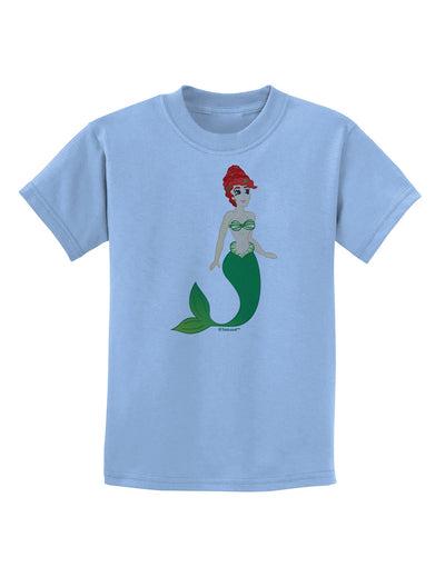 Mermaid Design - Green Childrens T-Shirt-Childrens T-Shirt-TooLoud-Light-Blue-X-Small-Davson Sales