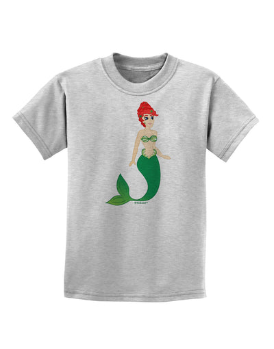 Mermaid Design - Green Childrens T-Shirt-Childrens T-Shirt-TooLoud-AshGray-X-Small-Davson Sales