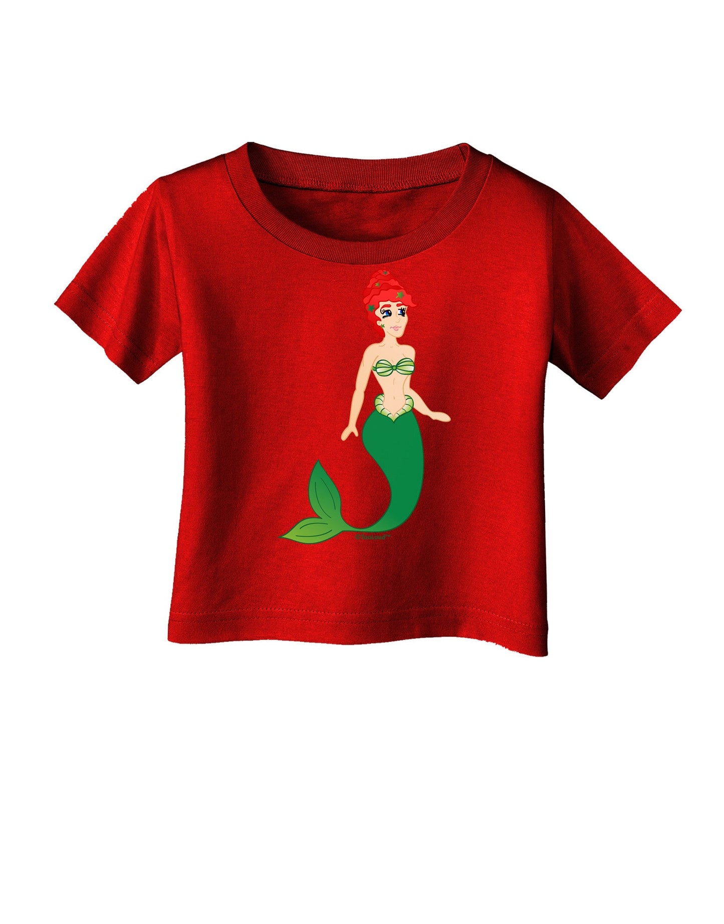 Mermaid Design - Green Infant T-Shirt Dark-Infant T-Shirt-TooLoud-Red-06-Months-Davson Sales