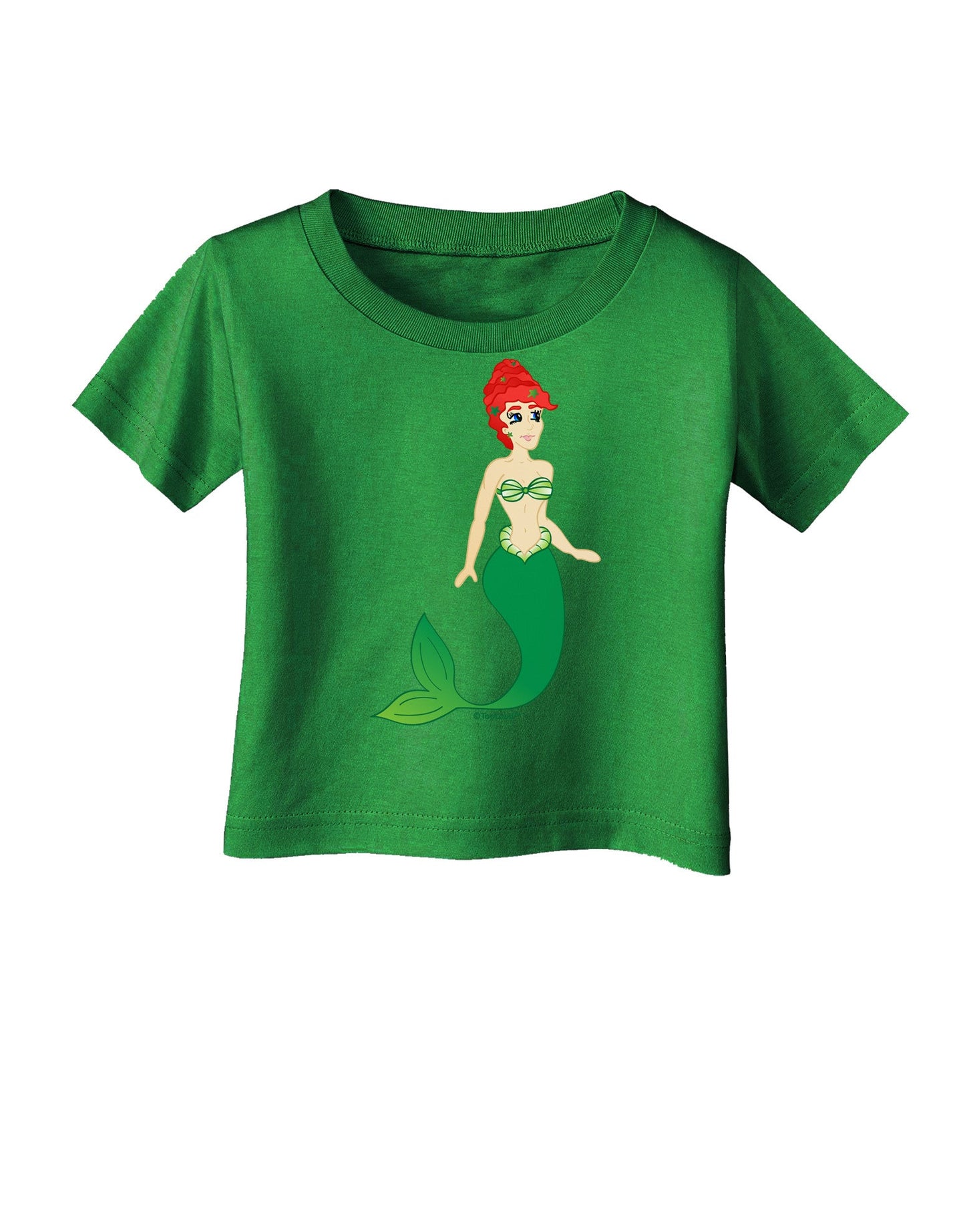 Mermaid Design - Green Infant T-Shirt Dark-Infant T-Shirt-TooLoud-Clover-Green-06-Months-Davson Sales