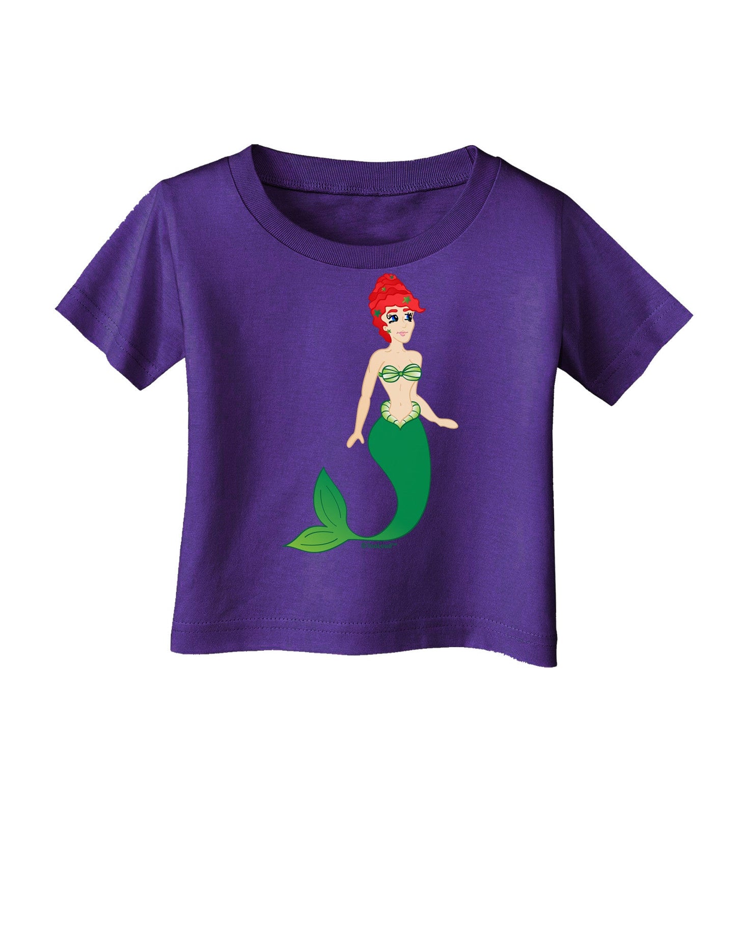 Mermaid Design - Green Infant T-Shirt Dark-Infant T-Shirt-TooLoud-Purple-06-Months-Davson Sales