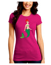 Mermaid Design - Green Juniors Crew Dark T-Shirt-T-Shirts Juniors Tops-TooLoud-Hot-Pink-Juniors Fitted Small-Davson Sales