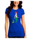 Mermaid Design - Green Juniors Crew Dark T-Shirt-T-Shirts Juniors Tops-TooLoud-Royal-Blue-Juniors Fitted Small-Davson Sales