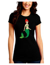 Mermaid Design - Green Juniors Crew Dark T-Shirt-T-Shirts Juniors Tops-TooLoud-Black-Juniors Fitted Small-Davson Sales