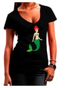 Mermaid Design - Green Juniors V-Neck Dark T-Shirt-Womens V-Neck T-Shirts-TooLoud-Black-Juniors Fitted Small-Davson Sales