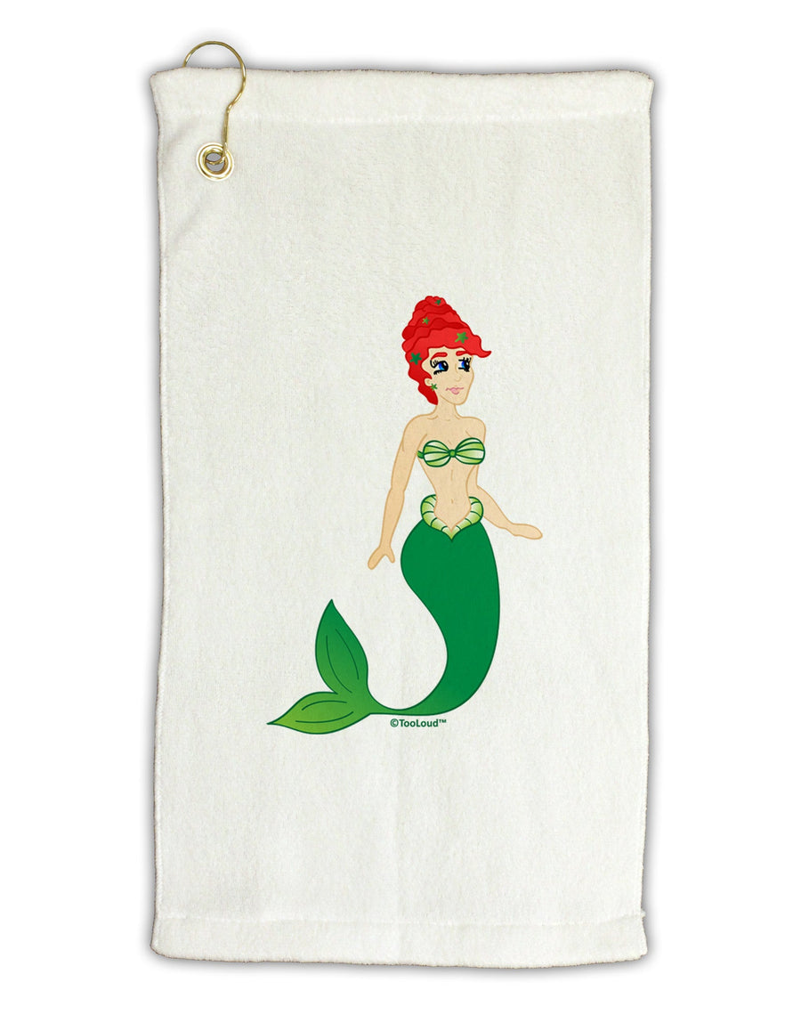 Mermaid Design - Green Micro Terry Gromet Golf Towel 16 x 25 inch-Golf Towel-TooLoud-White-Davson Sales