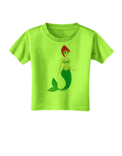 Mermaid Design - Green Toddler T-Shirt-Toddler T-Shirt-TooLoud-Lime-Green-2T-Davson Sales