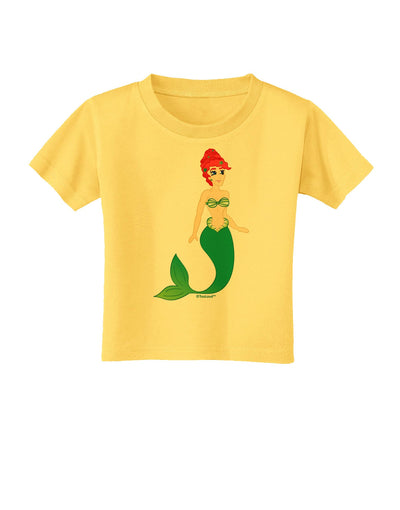 Mermaid Design - Green Toddler T-Shirt-Toddler T-Shirt-TooLoud-Yellow-2T-Davson Sales