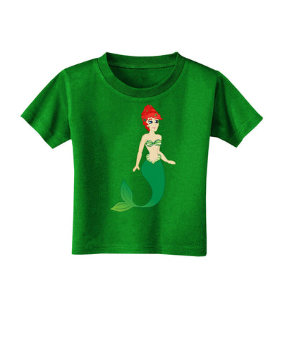 Mermaid Design - Green Toddler T-Shirt Dark-Toddler T-Shirt-TooLoud-Clover-Green-2T-Davson Sales