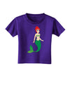 Mermaid Design - Green Toddler T-Shirt Dark-Toddler T-Shirt-TooLoud-Purple-2T-Davson Sales