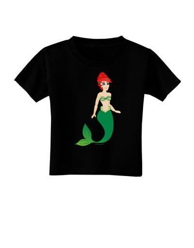 Mermaid Design - Green Toddler T-Shirt Dark-Toddler T-Shirt-TooLoud-Black-2T-Davson Sales