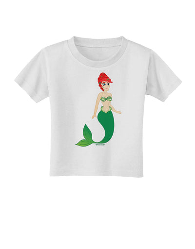 Mermaid Design - Green Toddler T-Shirt-Toddler T-Shirt-TooLoud-White-2T-Davson Sales