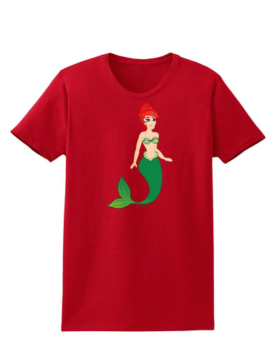 Mermaid Design - Green Womens Dark T-Shirt-TooLoud-Red-X-Small-Davson Sales