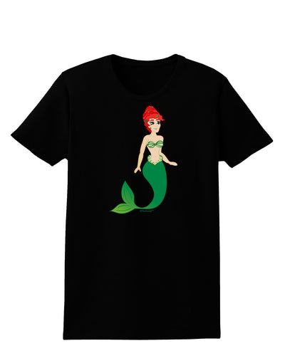 Mermaid Design - Green Womens Dark T-Shirt-TooLoud-Black-X-Small-Davson Sales