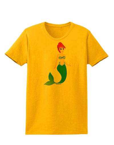 Mermaid Design - Green Womens T-Shirt-Womens T-Shirt-TooLoud-Gold-X-Small-Davson Sales