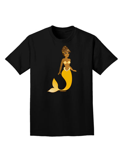 Mermaid Design - Yellow Adult Dark T-Shirt-Mens T-Shirt-TooLoud-Black-Small-Davson Sales