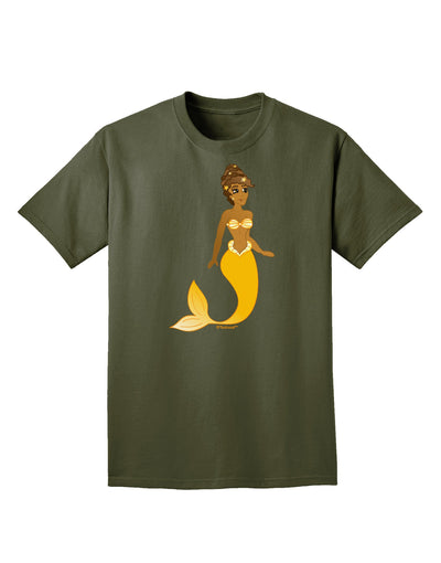 Mermaid Design - Yellow Adult Dark T-Shirt-Mens T-Shirt-TooLoud-Military-Green-Small-Davson Sales