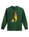 Mermaid Design - Yellow Adult Long Sleeve Dark T-Shirt-TooLoud-Dark-Green-Small-Davson Sales