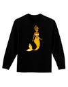 Mermaid Design - Yellow Adult Long Sleeve Dark T-Shirt-TooLoud-Black-Small-Davson Sales