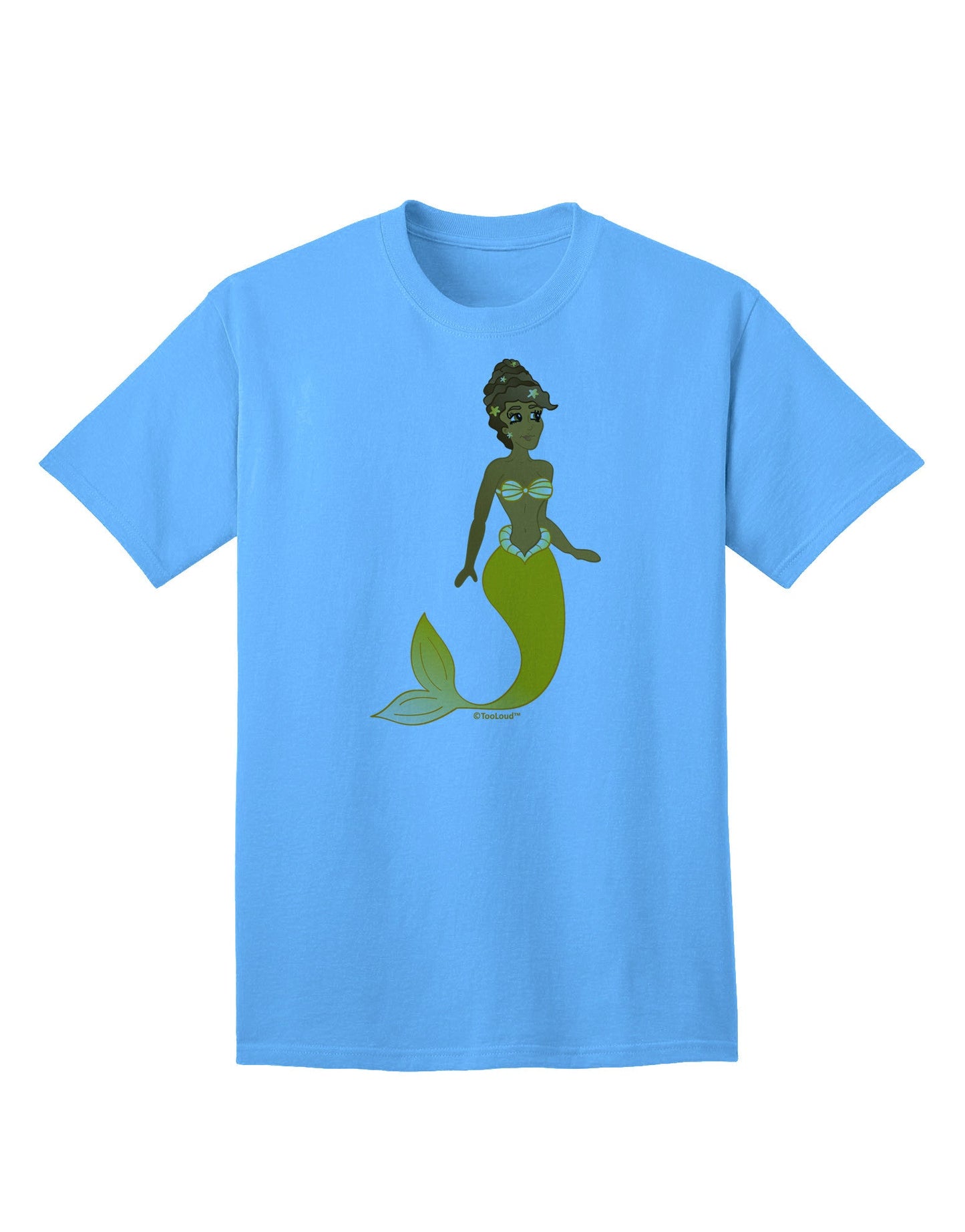 Mermaid Design - Yellow Adult T-Shirt-Mens T-Shirt-TooLoud-Aquatic-Blue-Small-Davson Sales
