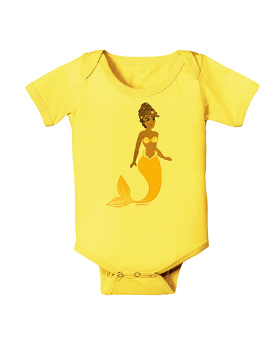 Mermaid Design - Yellow Baby Romper Bodysuit-Baby Romper-TooLoud-Yellow-06-Months-Davson Sales