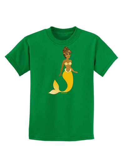 Mermaid Design - Yellow Childrens Dark T-Shirt-Childrens T-Shirt-TooLoud-Kelly-Green-X-Small-Davson Sales