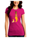 Mermaid Design - Yellow Juniors Crew Dark T-Shirt-T-Shirts Juniors Tops-TooLoud-Hot-Pink-Juniors Fitted Small-Davson Sales