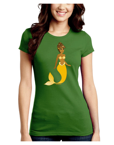 Mermaid Design - Yellow Juniors Crew Dark T-Shirt-T-Shirts Juniors Tops-TooLoud-Kiwi-Green-Juniors Fitted Small-Davson Sales