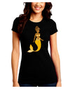 Mermaid Design - Yellow Juniors Crew Dark T-Shirt-T-Shirts Juniors Tops-TooLoud-Black-Juniors Fitted Small-Davson Sales