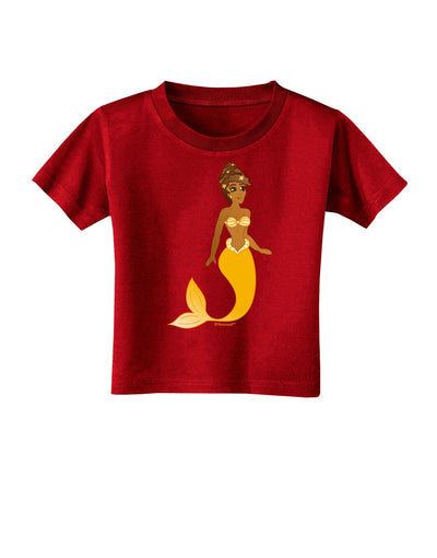 Mermaid Design - Yellow Toddler T-Shirt Dark-Toddler T-Shirt-TooLoud-Red-2T-Davson Sales