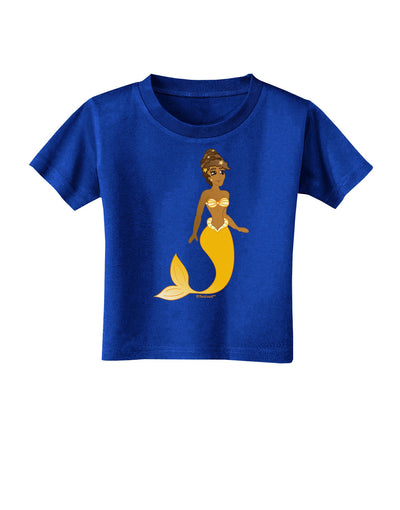 Mermaid Design - Yellow Toddler T-Shirt Dark-Toddler T-Shirt-TooLoud-Royal-Blue-2T-Davson Sales