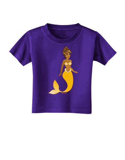 Mermaid Design - Yellow Toddler T-Shirt Dark-Toddler T-Shirt-TooLoud-Purple-2T-Davson Sales