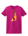 Mermaid Design - Yellow Womens Dark T-Shirt-TooLoud-Hot-Pink-Small-Davson Sales