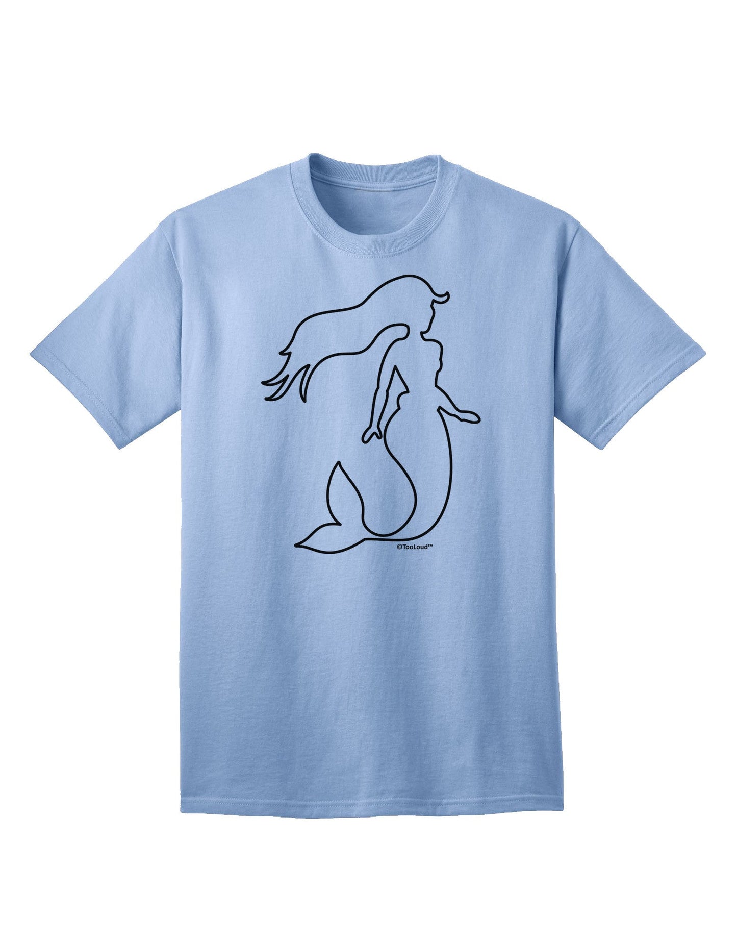 Mermaid Outline Adult T-Shirt-Mens T-Shirt-TooLoud-Light-Blue-Small-Davson Sales