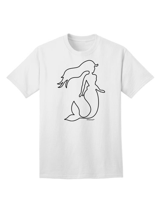 Mermaid Outline Adult T-Shirt-Mens T-Shirt-TooLoud-White-Small-Davson Sales