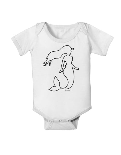 Mermaid Outline Baby Romper Bodysuit-Baby Romper-TooLoud-White-06-Months-Davson Sales