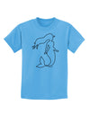 Mermaid Outline Childrens T-Shirt-Childrens T-Shirt-TooLoud-Aquatic-Blue-X-Small-Davson Sales