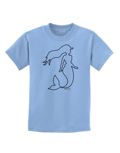 Mermaid Outline Childrens T-Shirt-Childrens T-Shirt-TooLoud-Light-Blue-X-Small-Davson Sales