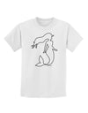 Mermaid Outline Childrens T-Shirt-Childrens T-Shirt-TooLoud-White-X-Small-Davson Sales