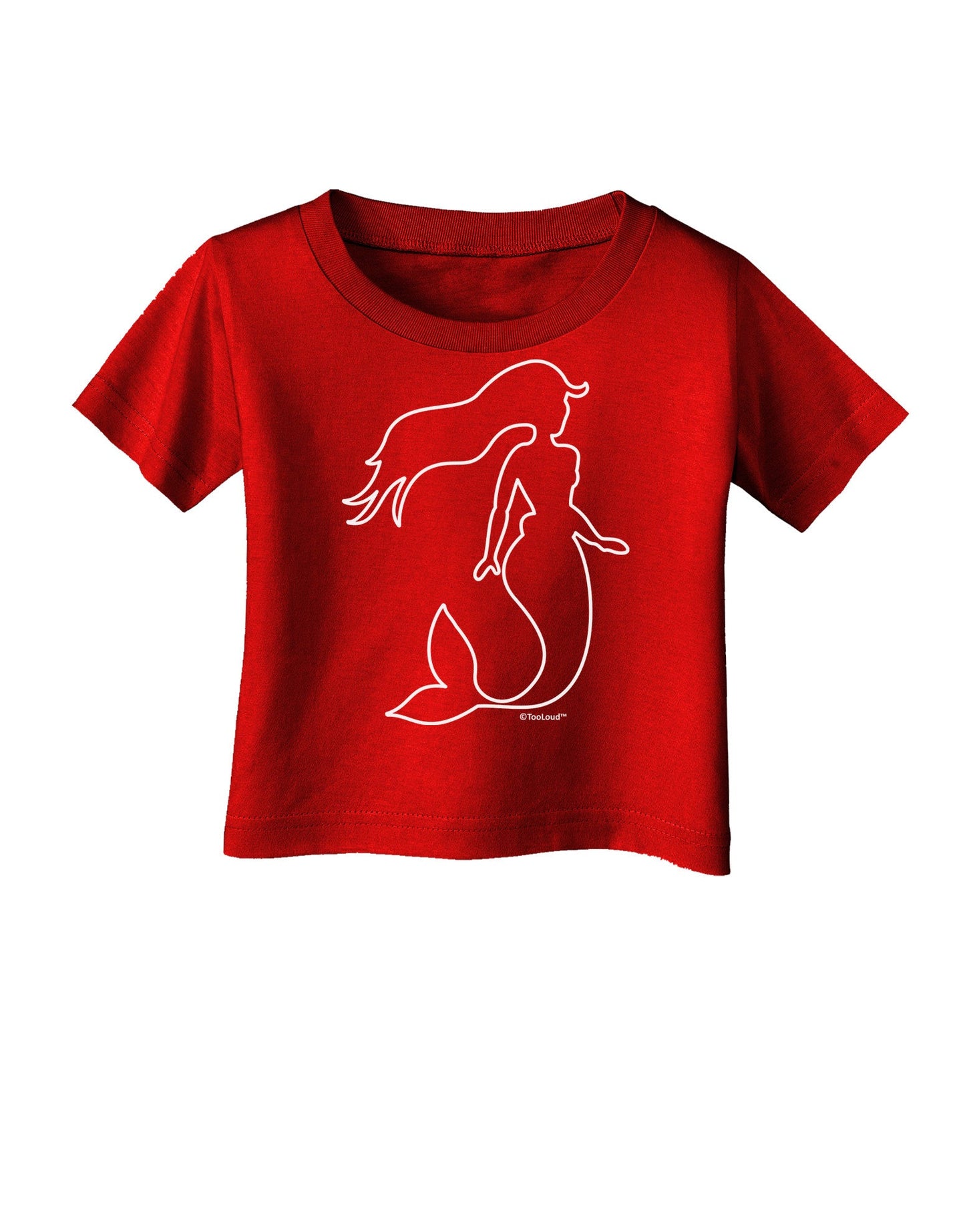 Mermaid Outline Infant T-Shirt Dark-Infant T-Shirt-TooLoud-Red-06-Months-Davson Sales