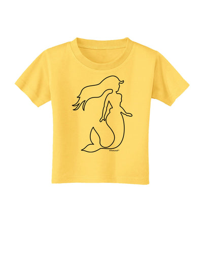 Mermaid Outline Toddler T-Shirt-Toddler T-Shirt-TooLoud-Yellow-2T-Davson Sales