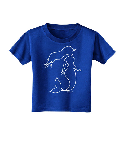 Mermaid Outline Toddler T-Shirt Dark-Toddler T-Shirt-TooLoud-Royal-Blue-2T-Davson Sales