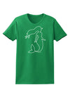 Mermaid Outline Womens Dark T-Shirt-TooLoud-Kelly-Green-X-Small-Davson Sales