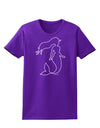 Mermaid Outline Womens Dark T-Shirt-TooLoud-Purple-X-Small-Davson Sales