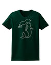 Mermaid Outline Womens Dark T-Shirt-TooLoud-Forest-Green-Small-Davson Sales