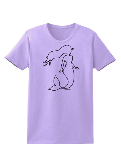 Mermaid Outline Womens T-Shirt-Womens T-Shirt-TooLoud-Lavender-X-Small-Davson Sales